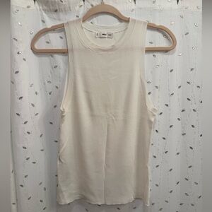 Mango Ivory Ribbed Tank Top
